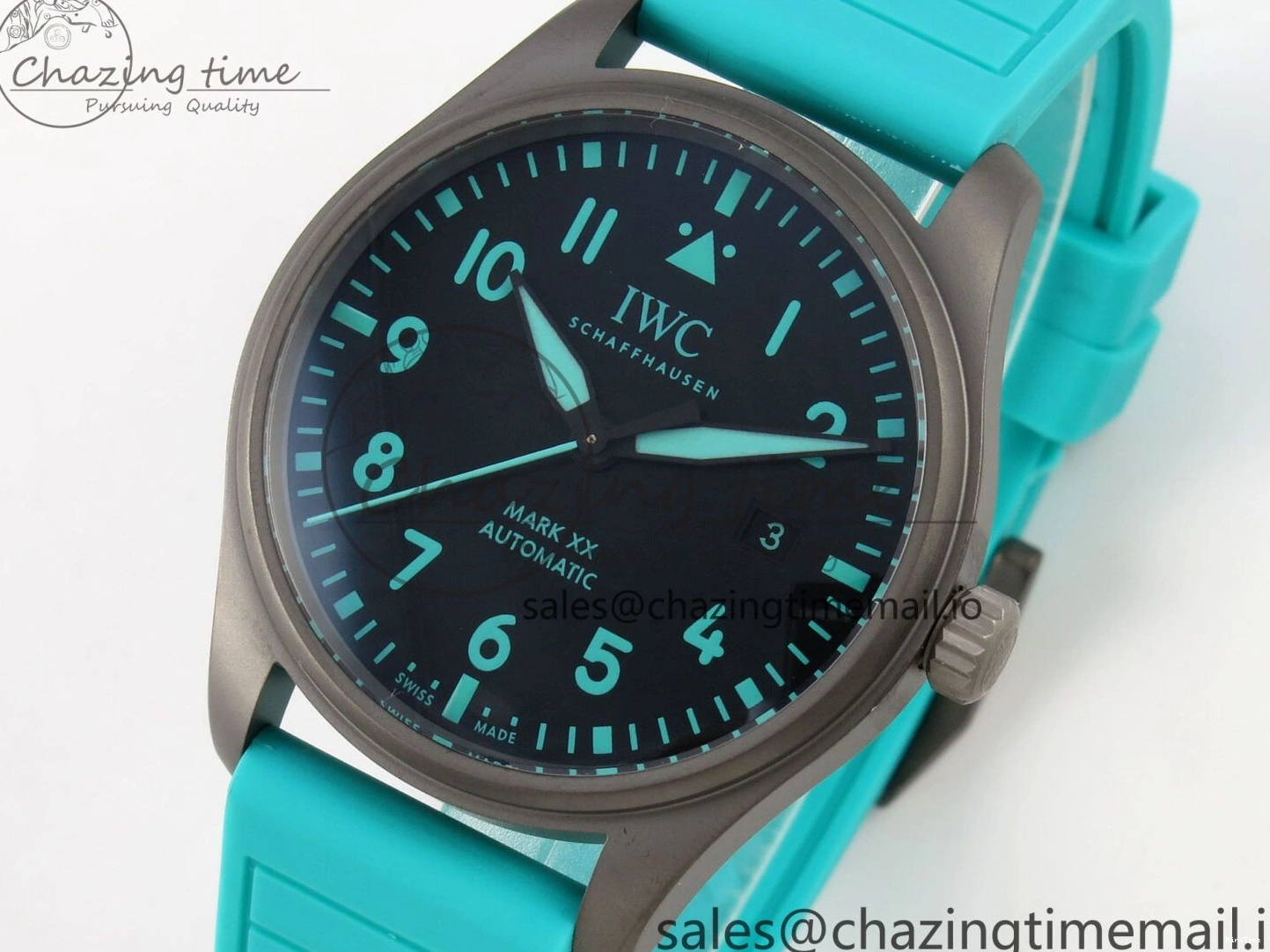 MIROTIME 0419 Pilot Mark XX BLSF 1:1 Best Edition Black Blue Dial on Blue Rubber Strap MIYOTA Sleek 6989